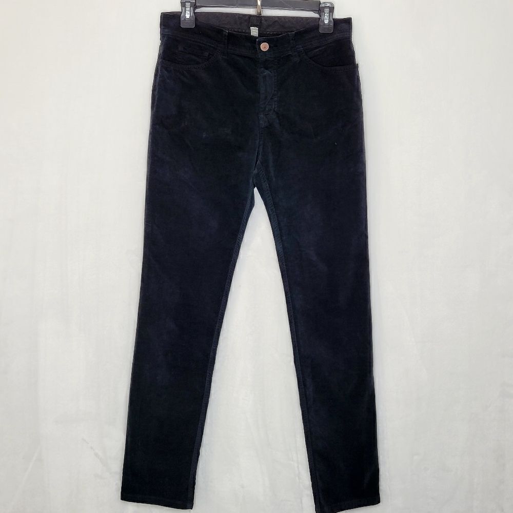 120% Linoโ Black Velour PantsโSizeโ34USโ44EU